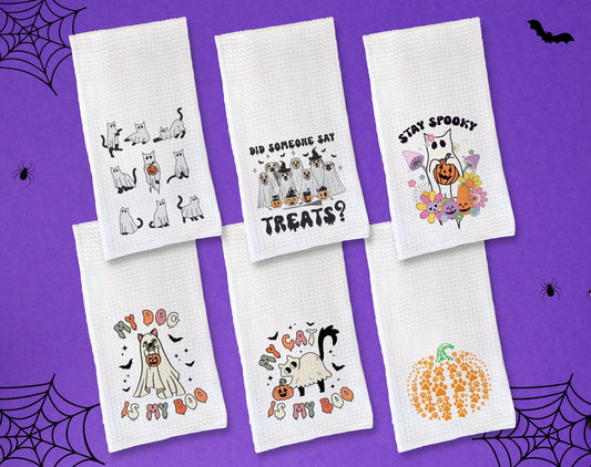 Halloween Dog & Cat Kitchen Towels