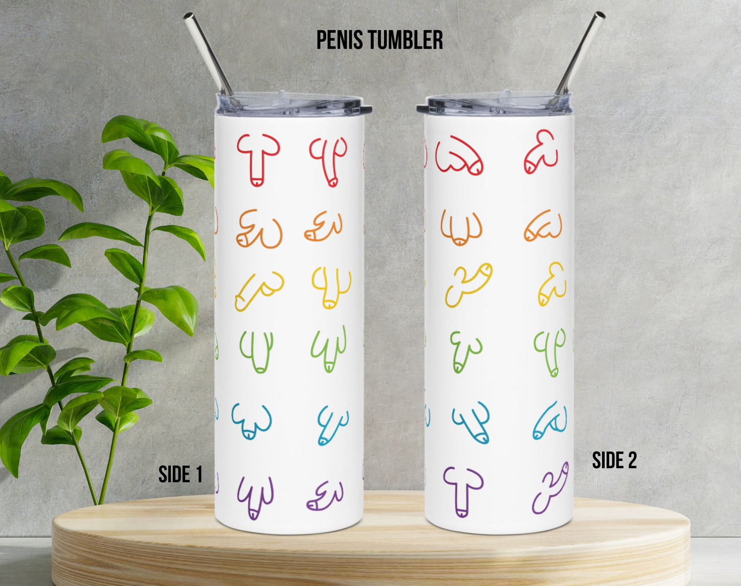 Rainbow Boob or Penis 20oz Stainless Steel Double Wall Insulated Tumbler