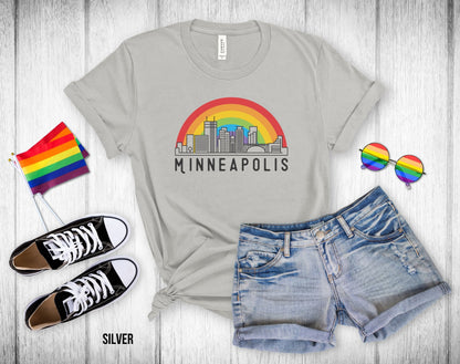 Minneapolis Rainbow Skyline - Unisex Tee