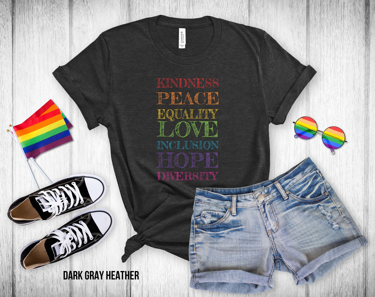 Kindness Peace Equality - Unisex Tee