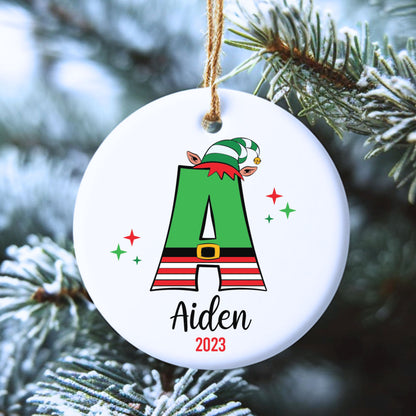 Custom Initial Ornament for Kids