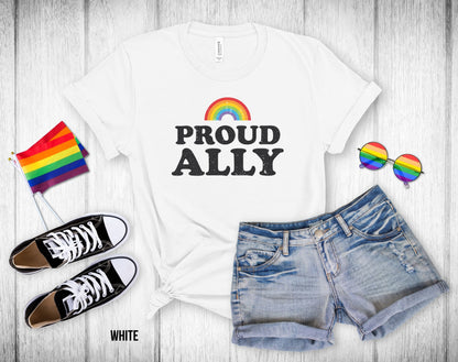 Proud Ally - Rainbow Arch - Unisex Tee