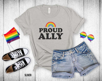 Proud Ally - Rainbow Arch - Unisex Tee