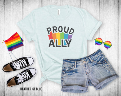 Proud Ally - Rainbow Beam - Unisex Tee