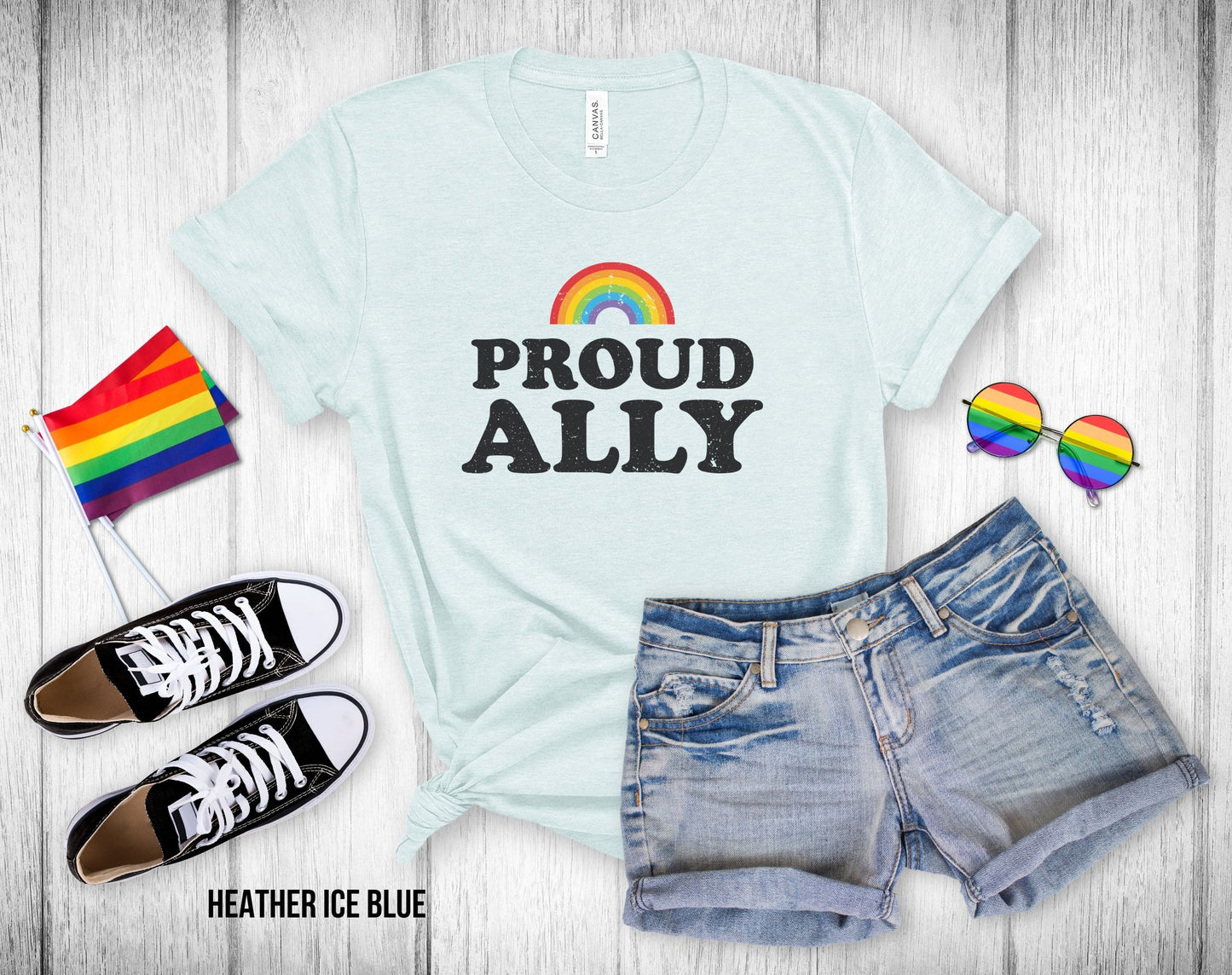 Proud Ally - Rainbow Arch - Unisex Tee