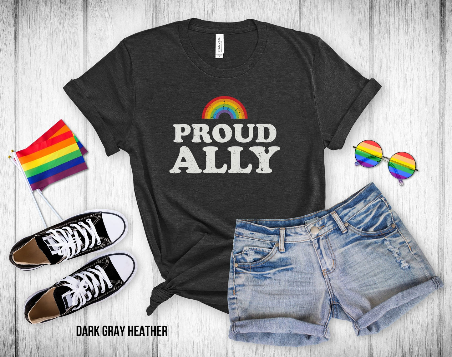 Proud Ally - Rainbow Arch - Unisex Tee