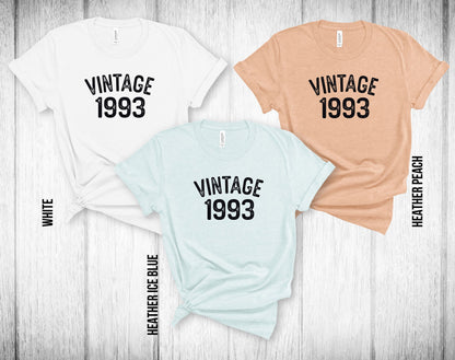 30th Birthday Unisex Tee - Vintage 1993