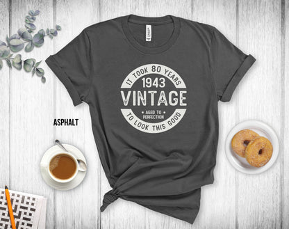 80th Birthday Unisex Tee, 1943 Shirt