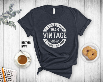 80th Birthday Unisex Tee, 1943 Shirt