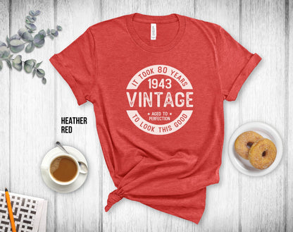 80th Birthday Unisex Tee, 1943 Shirt