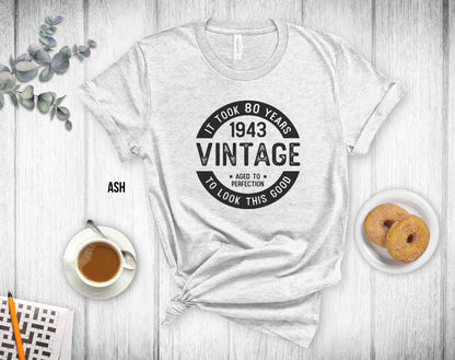 80th Birthday Unisex Tee, 1943 Shirt