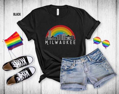 Milwaukee Rainbow Skyline - Unisex Tee