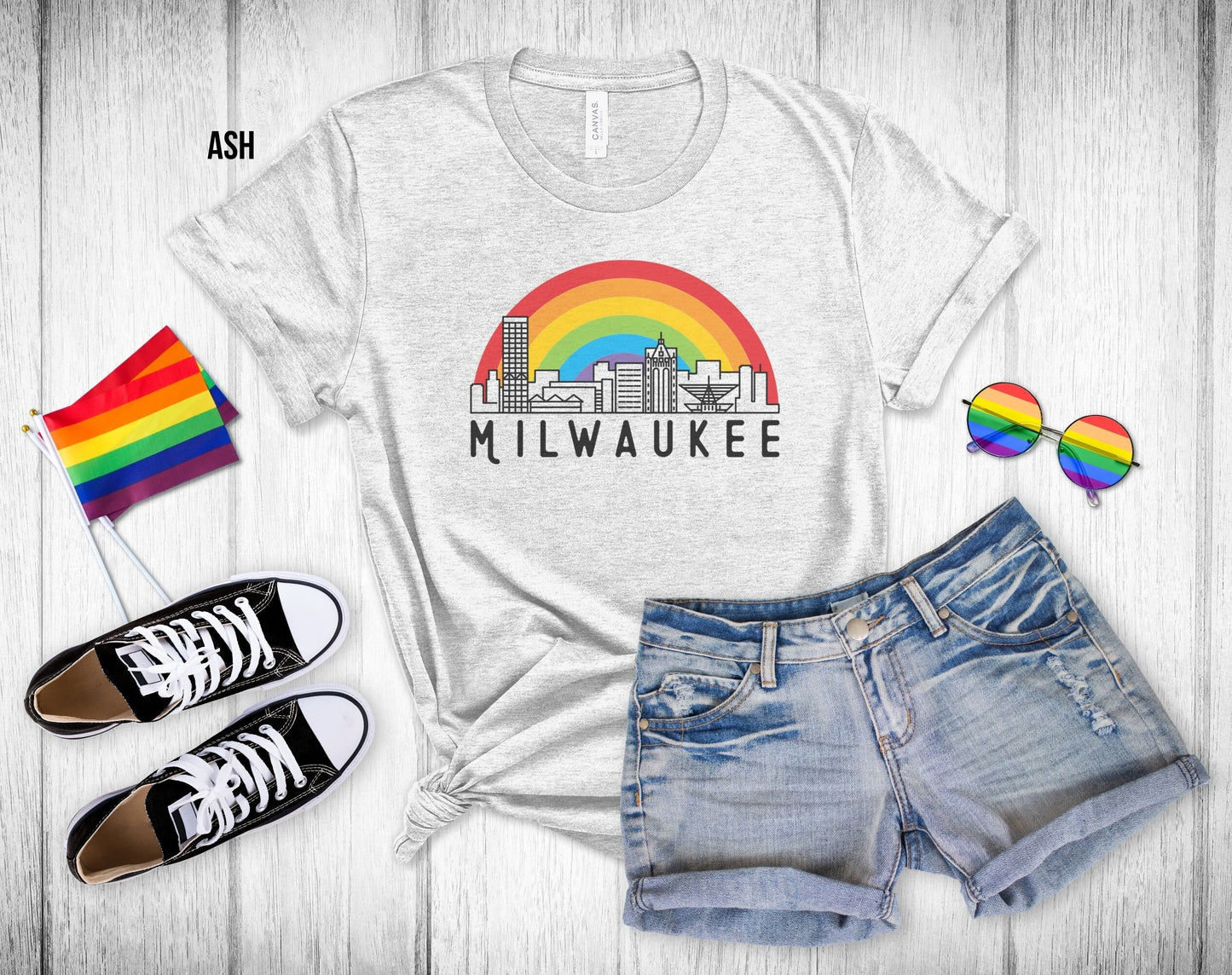 Milwaukee Rainbow Skyline - Unisex Tee