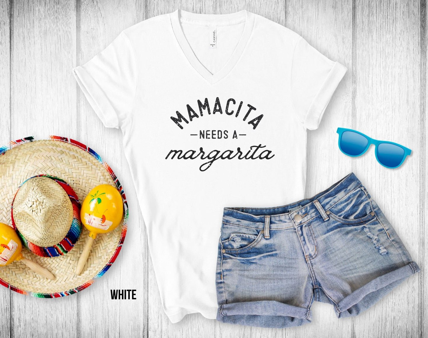 Mamacita Needs a Margarita Unisex V-Neck Tee - Cinco De Mayo - Mothers Day