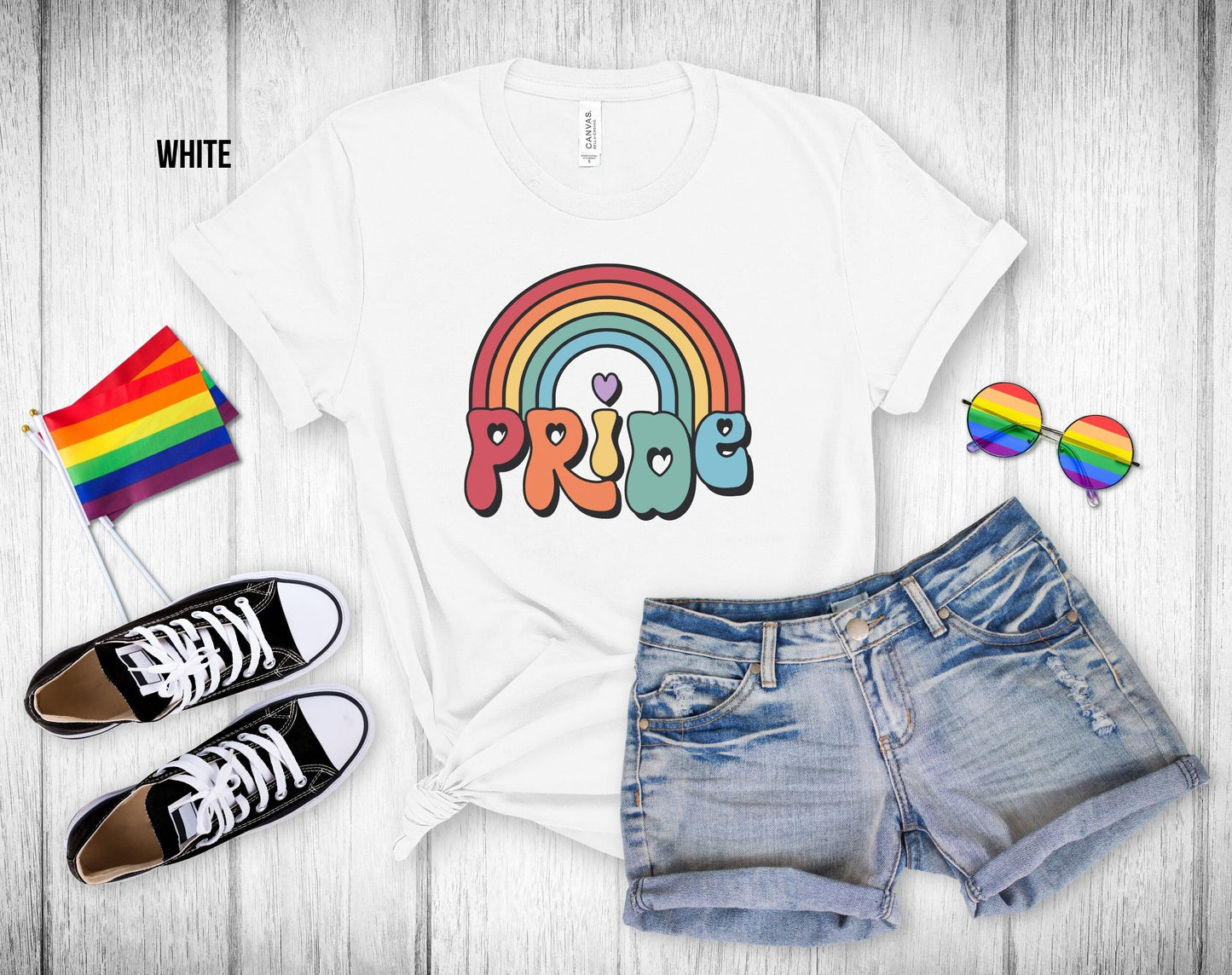 Retro Rainbow Gay Pride - Unisex Tee