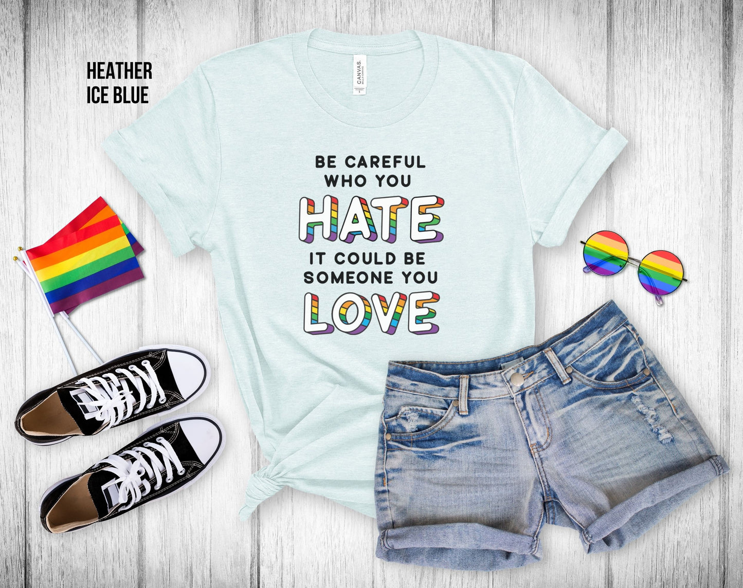 Be Careful who you Hate it Could be Someone you Love - 3D Text - Unisex Tee