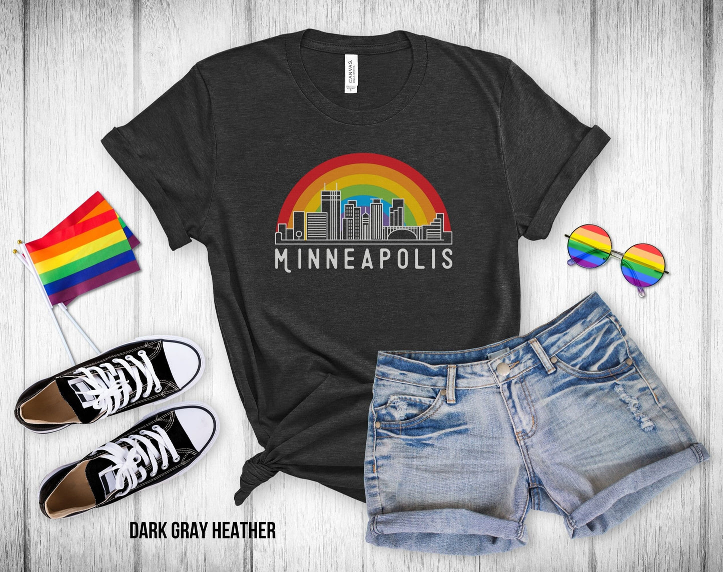 Minneapolis Rainbow Skyline - Unisex Tee