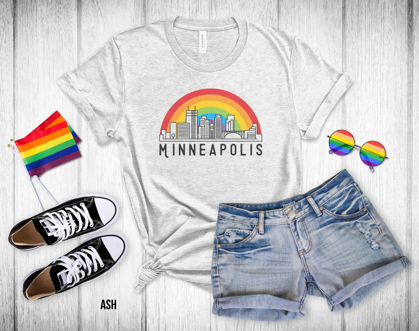 Minneapolis Rainbow Skyline - Unisex Tee