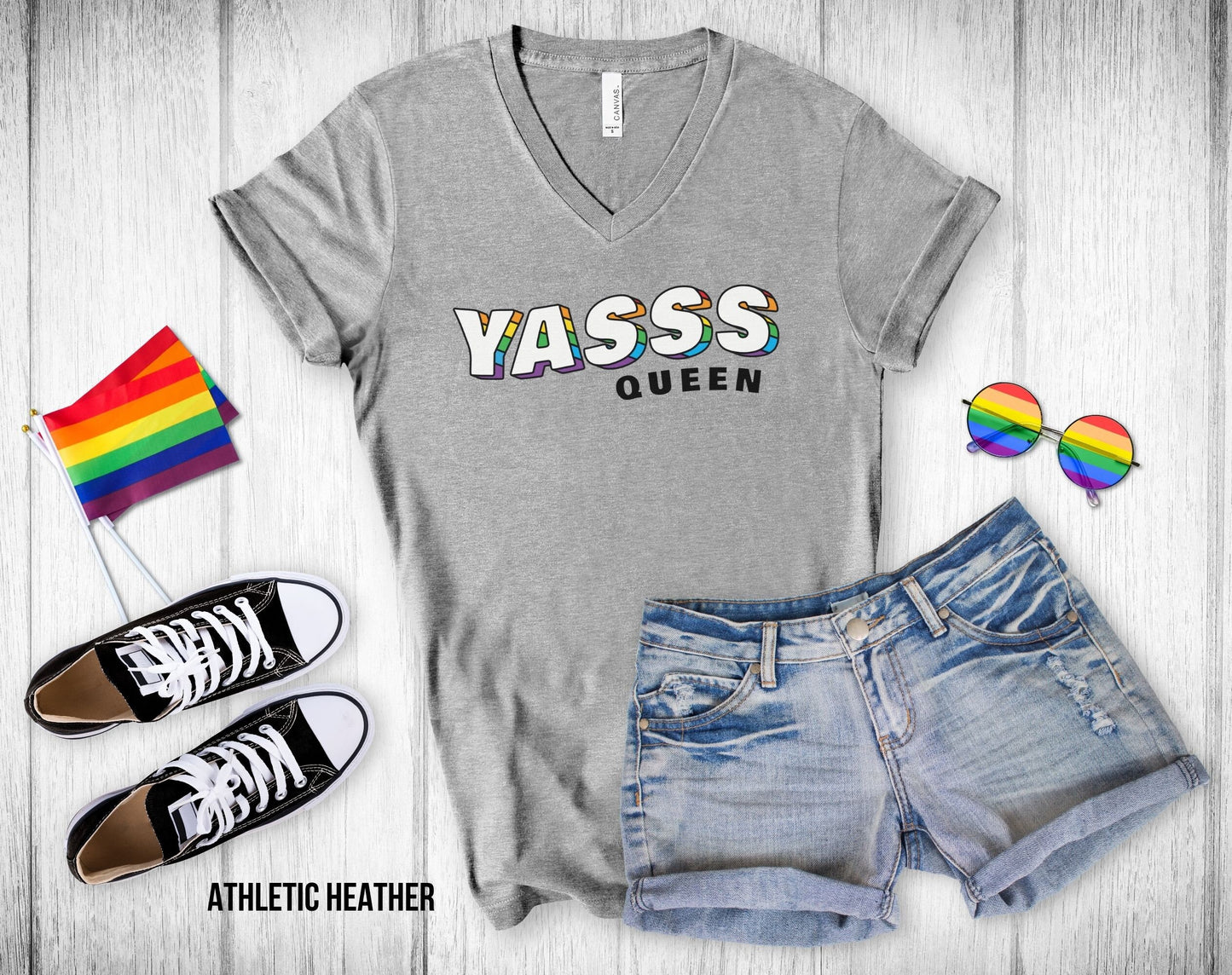 Yasss Queen Shirt - Unisex V-Neck Tee